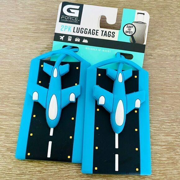 Airplane Runway 3D Travel ID Luggage Tags Set - Picture 1 of 3